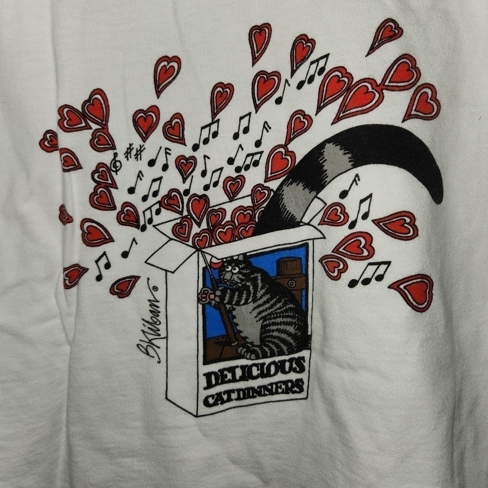 Vintage 90's B. Kliban Hearts Food Box Cats T Shirt M